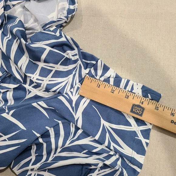 Robert Louis Blue Tropical Tie Waist Flowy Shorts Beach Boho Vacation Size 3X - Picture 8 of 8